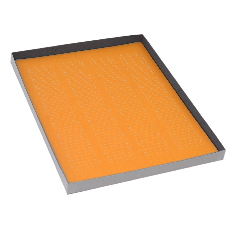 Globe Scientific Label Sheets, Cryo, 38x6mm, for Microplates, 20 Sheets, 156 Labels per Sheet, Orange Image